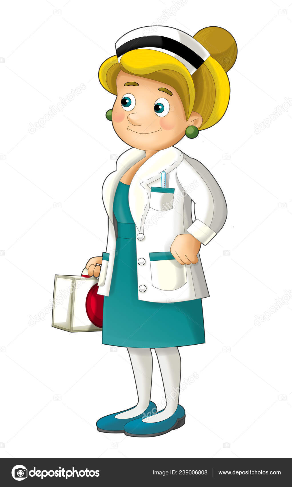 Médico Enfermeira Dos Desenhos Animados Ilustração Médica Medicina