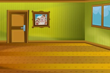 Evin iç - hall - illüstrasyon çocuklar için çizgi film sahne