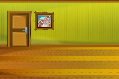 Evin iç - hall - illüstrasyon çocuklar için çizgi film sahne