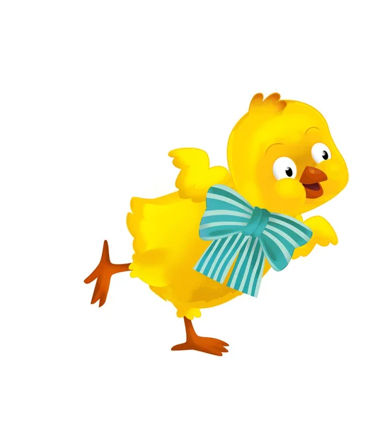 Cartoon Happy Easter Chicken White Background Illustration Children — Stock Photo, Image