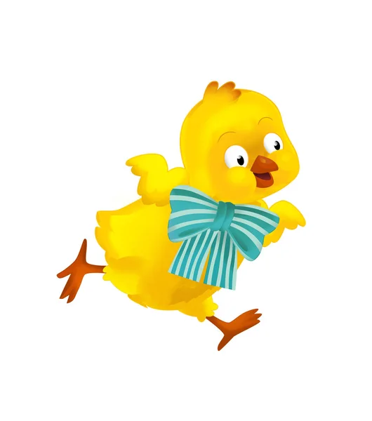 Cartoon Happy Easter Chicken White Background Illustration Children — Stock Photo, Image