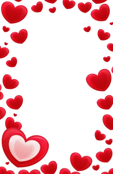 Cadre Bande Dessinée Avec Des Cœurs Sur Fond Blanc Valentines — Photo