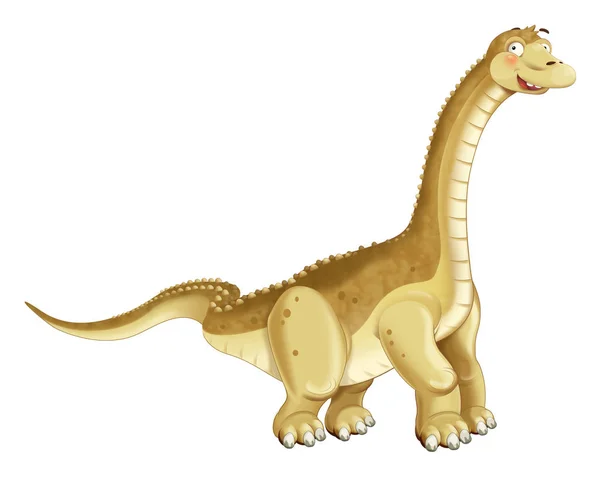 Zeichentrickdinosaurier Diplodocus Auf Weißem Hintergrund Illustration Für Kinder — Stockfoto