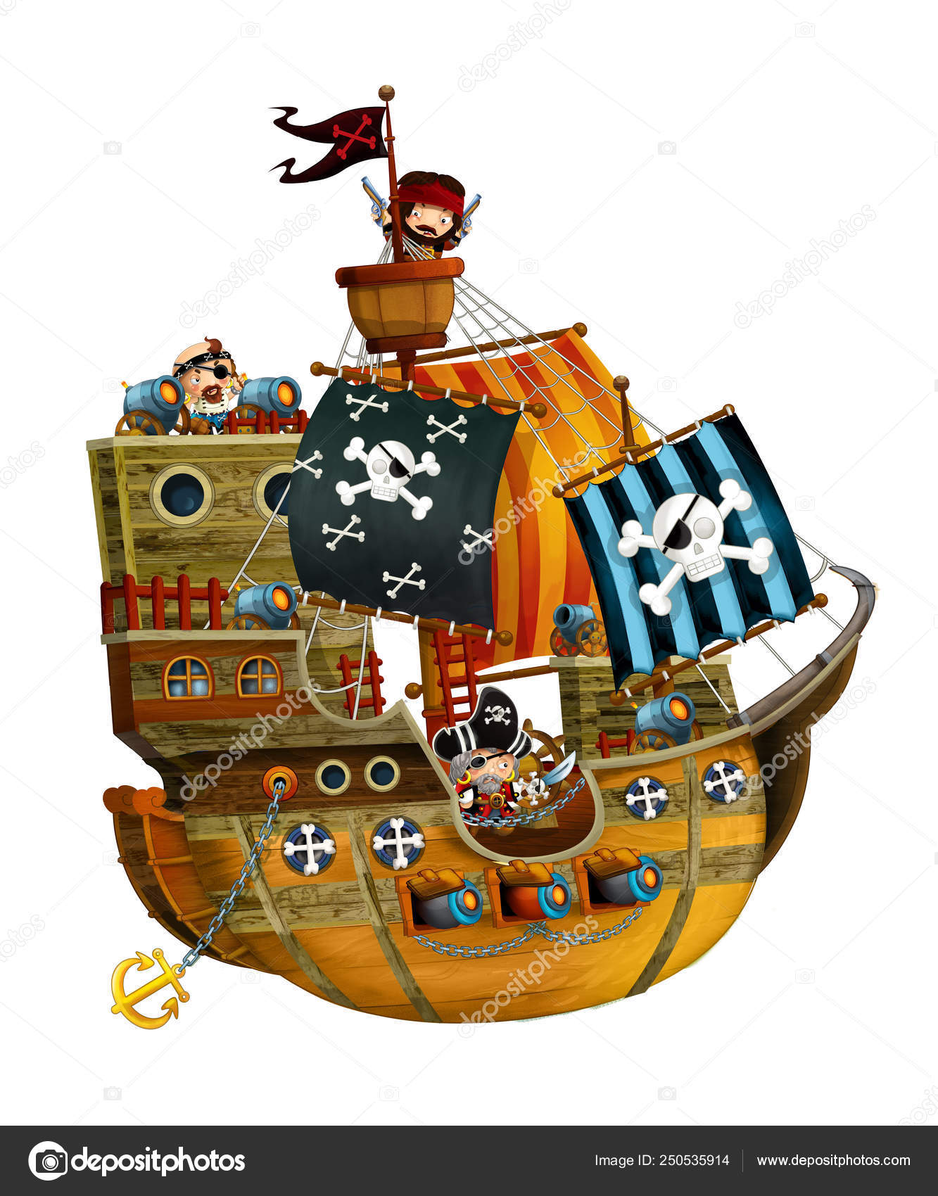 Cartoon Pirate Ship Happy Pirates Still Hot Cannons White Background Stock Photo by ©illustrator_hft 250535914 Cartoon Pirate Ship Happy Pirates Still Hot Cannons White Background Stock Photo by ©illustrator_hft 250535914