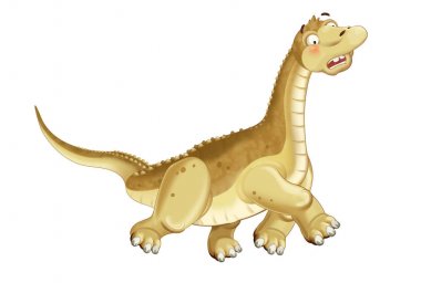 çocuklar için karikatür dinozor Diplodocus apatosaurus illüstrasyon