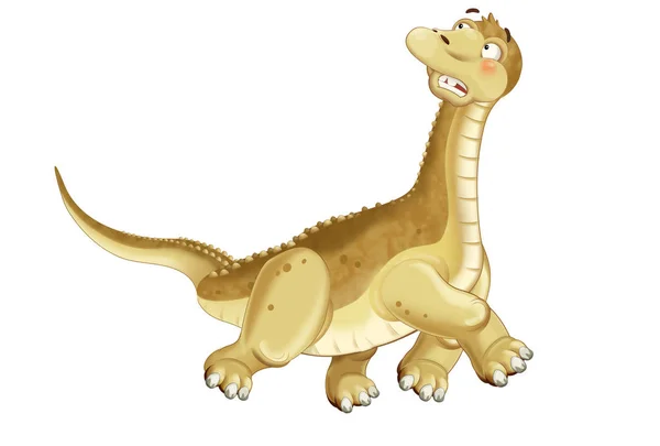 Çocuklar Için Karikatür Dinozor Diplodocus Apatosaurus Illüstrasyon — Stok fotoğraf