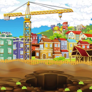 çocuklar için farklı kullanım illüstrasyon için şantiye çocuk karikatür sahne için şantiye karikatür sahne karikatür sahne