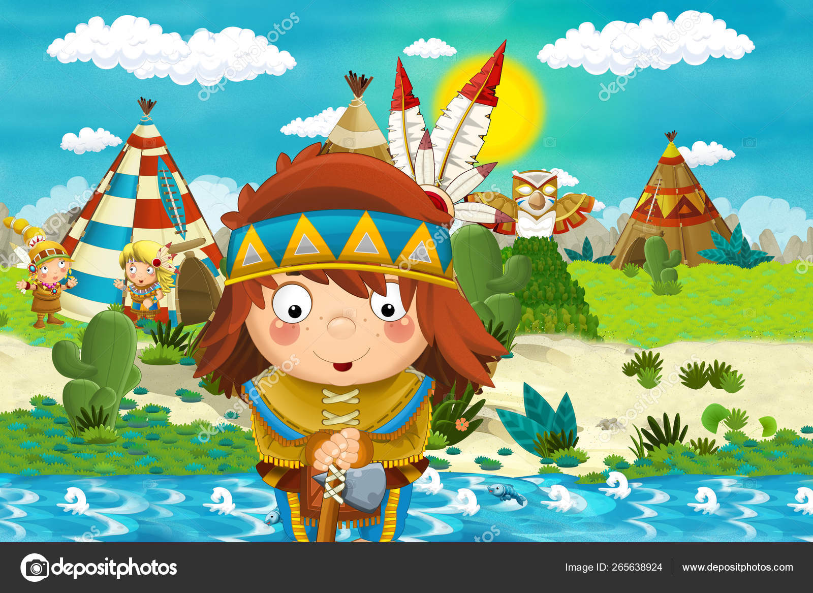 Cartoon Indian Woman Village Standing Looking Illustration Children Stock Photo by ©illustrator_hft 265638924 Cartoon Indian Woman Village Standing Looking Illustration Children Stock Photo by ©illustrator_hft 265638924
