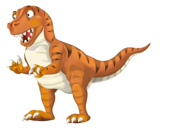 cartoon dinosaur tyrannosaurus on white background illustration for children