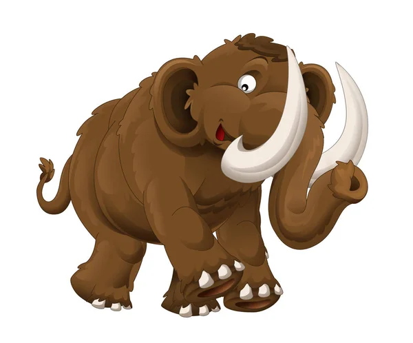 Cartoon Happy Mammoth Isolated White Background Illustration Children — Stock Photo, Image
