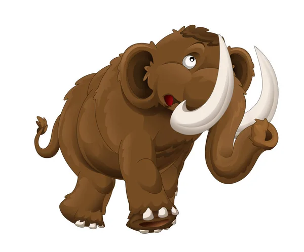 Cartoon Happy Mammoth Isolated White Background Illustration Children — Stock Photo, Image