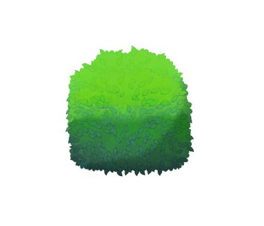 Çocuklar için beyaz arka plan illüstrasyon karikatür doğa elemanı çalı