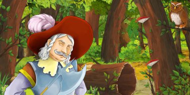 ormanda encounte mutlu genç çocuk prens ile karikatür sahnesi