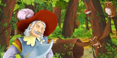 ormanda encounte mutlu genç çocuk prens ile karikatür sahnesi