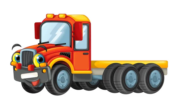 Camion citerne heureux dessin animé isolé sur fond blanc illustration pour les enfants — Photo