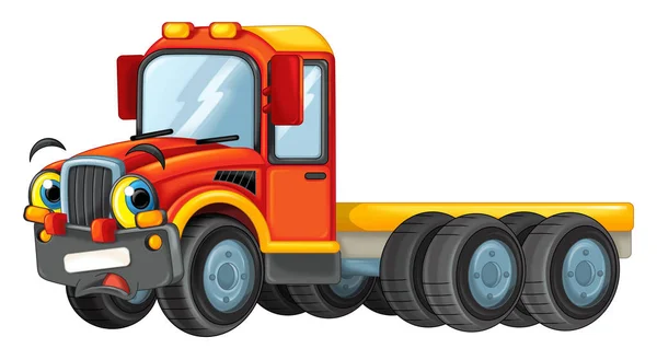 Cartoon gelukkig cisterne truck geïsoleerd op witte achtergrond-illustratie voor kinderen — Stockfoto