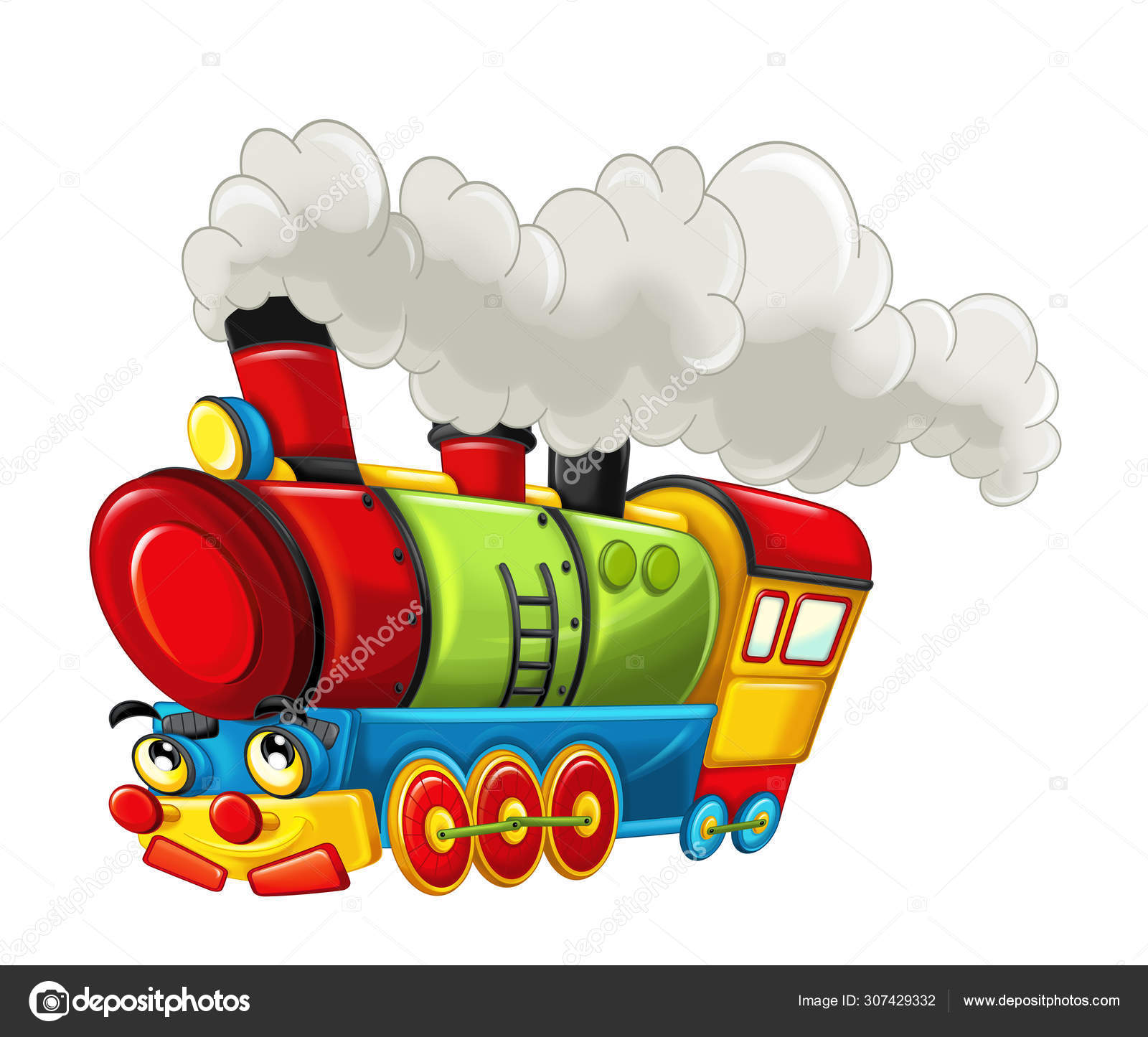 Cartoon funny looking steam train - isolated on white background - illustration for children Stock Photo by ©illustrator_hft 307429332 Cartoon funny looking steam train - isolated on white background - illustration for children Stock Photo by ©illustrator_hft 307429332