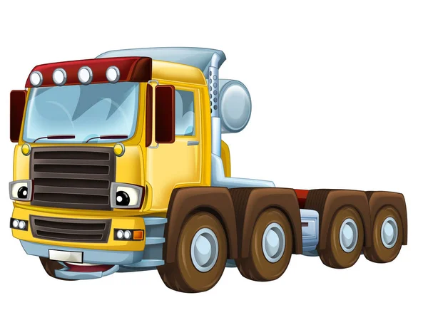 Cartoon scene with truck car on white background - illustration for children — Stock Photo, Image