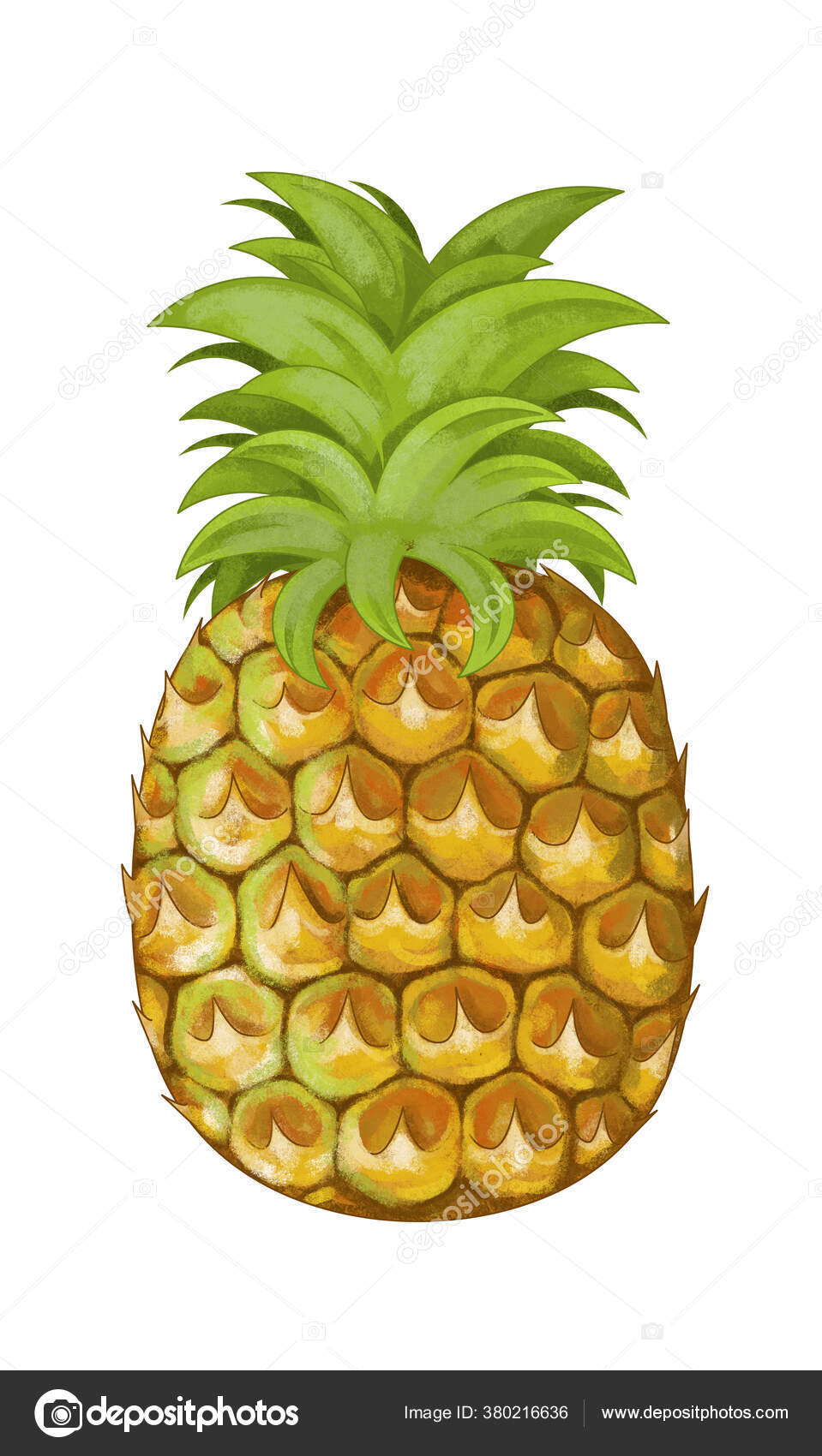 Abacaxi Desenho Animado Fundo Branco Ilustração Para Crianças Ilustração de  ©illustrator_hft #380216636, image size:959x1700