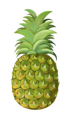 beyaz arkaplanda çizgi film ananasları - çocuklar için çizimler