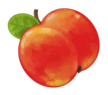 beyaz arkaplanda meyve aromalı çizgi film - çocuklar için illüstrasyon