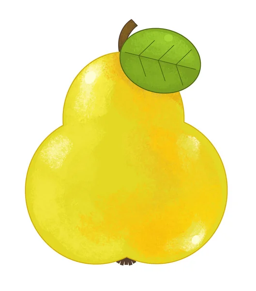 Cartoon Fruit Pear White Background Illustration Children — Stock Photo, Image