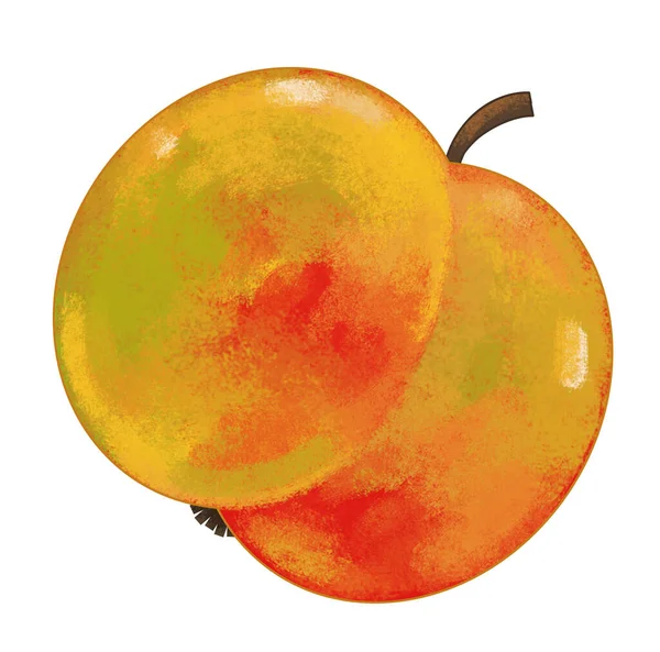 Καρτούν Μήλο Φρούτων Λευκό Φόντο Εικονογράφηση Για Παιδιά — Φωτογραφία Αρχείου