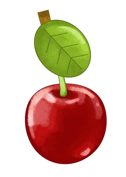 Cartoon Fruit Cherry White Background Illustration Children — Stock Photo, Image