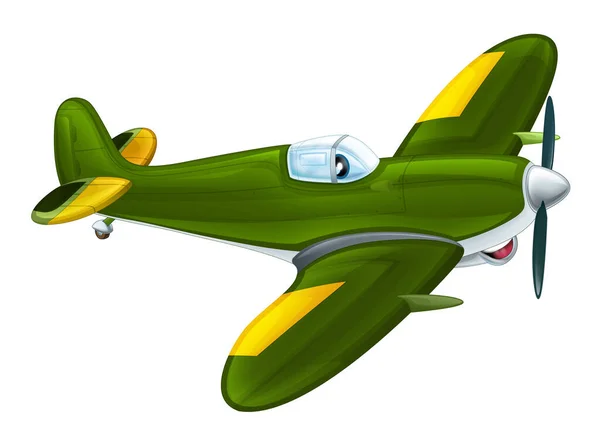 Cartoon Happy Military Plane Machine White Background Illustration Children  Stock Illustration by illustratorhft 381895530