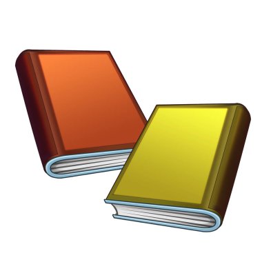 beyaz arkaplan üzerine bir çift kitabı olan karikatür sahnesi - çocuklar için resimleme