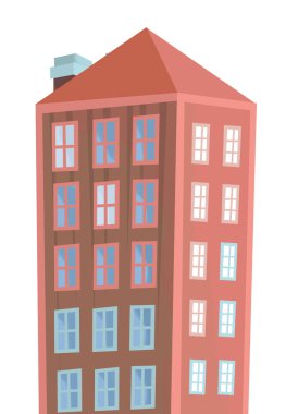 Modern gökdelenli karikatür sahnesi beyaz arka planda izole edilmiş - çocuklar için resimleme