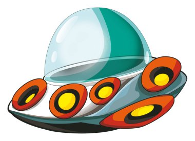 Boş uzay gemisinin karikatür sahnesi - izole - çocuklar için çizim