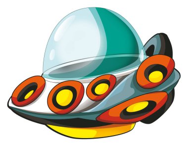 Boş uzay gemisinin karikatür sahnesi - izole - çocuklar için çizim