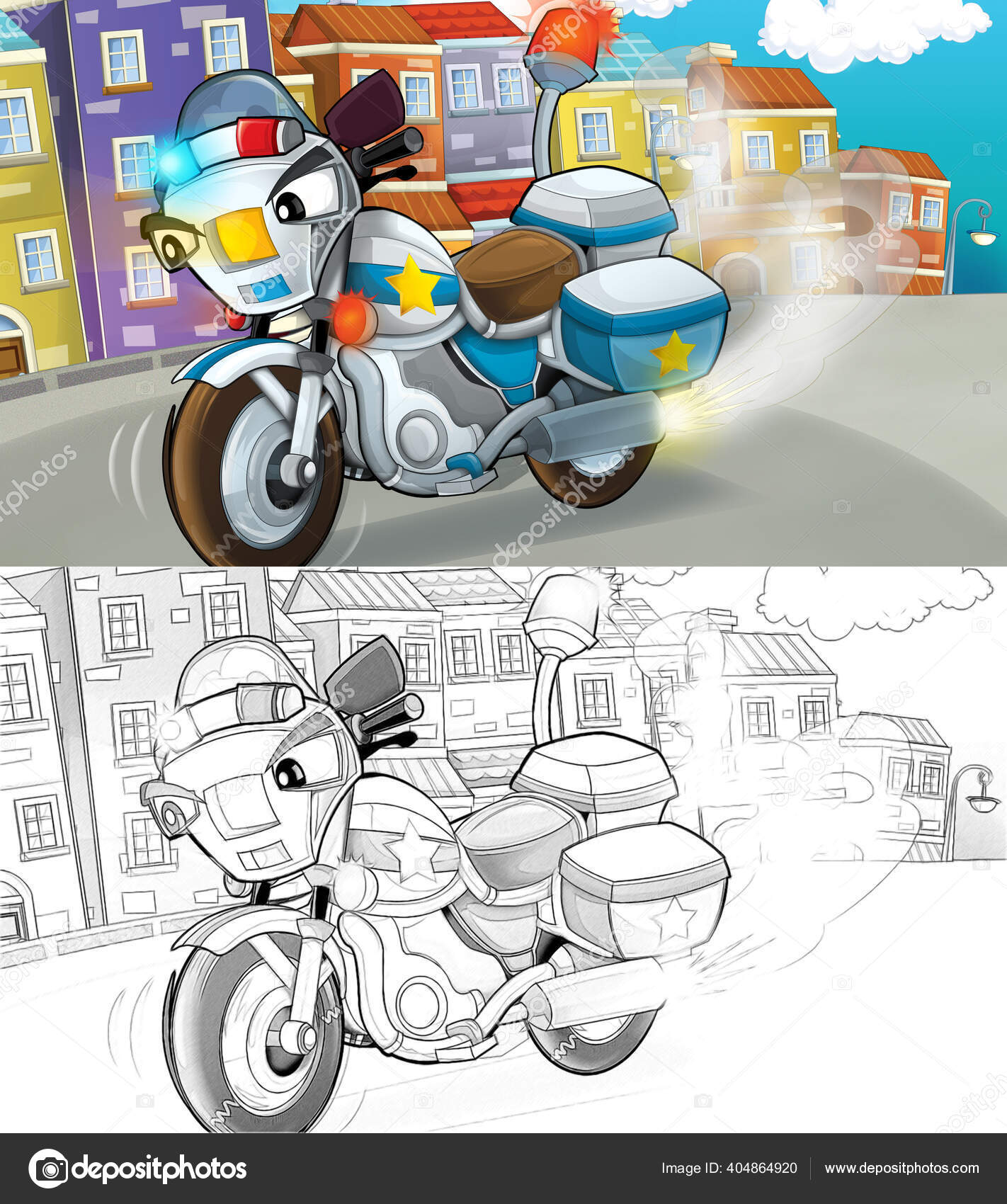 Moto fora-de-estrada/desenho animado