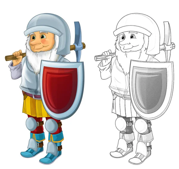 Cartoon Dwarf Sketch White Background Illustration Children — Stock Photo, Image