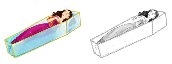 Cartoon Sketch Scene Beautiful Princess White Background Illustration Children — Stock Photo, Image