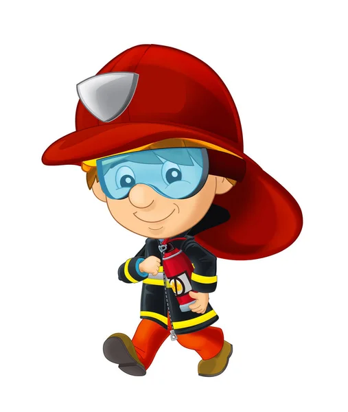 Cartoon Sketch Fireman Tools White Background Illustration Children — Stock Photo, Image