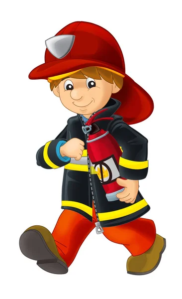 Cartoon Sketch Fireman Tools White Background Illustration Children — Stock Photo, Image