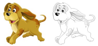 Çizimli komik çiftlik köpeği. Çocuklar için çizim.