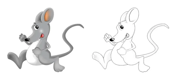 Scène Dessin Animé Avec Ferme Joyeuse Rat Souris Ranch Avec — Photo