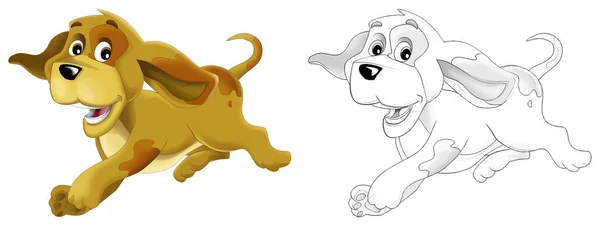 Γελοιογραφία Αστείο Αγρόκτημα Ράντσο Ζώο Σκύλος Σκίτσο Εικονογράφηση Για Παιδιά — Φωτογραφία Αρχείου