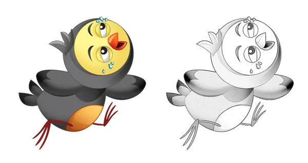 Kreskówka Śmieszne Gospodarstwo Ranczo Ptak Zwierząt Szkicem Ilustracja Dla Dzieci — Zdjęcie stockowe