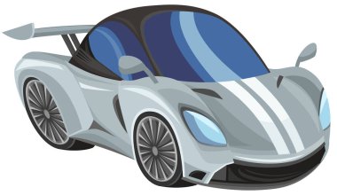 Çocuklar için beyaz arkaplanda çizgi film yarış arabası çizimi