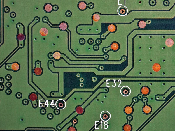 Carte Circuit Imprimé Vert Disque Dur Pcb Fragment Carte Câblage — Photo
