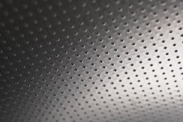 Mörk Metallic Tapet Eller Bakgrund Perforerad Aluminiumyta Med Många Hål — Stockfoto