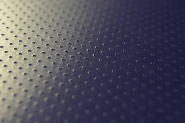 Tinted Blue Yellow Industrial Metal Background Dark Wallpaper Perforated Aluminum — Stock Photo, Image