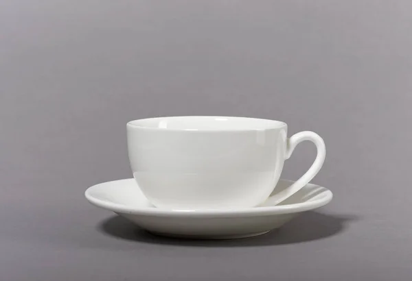 Una Taza Café Simple Sobre Fondo Gris Foto Primer Plano — Foto de Stock