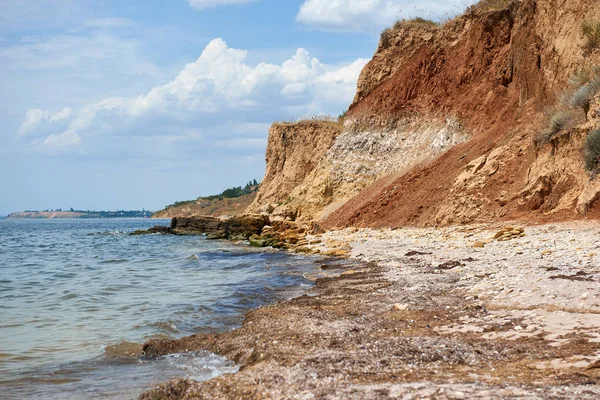 Hermoso Paisaje Marino Playa Salvaje Verano Costa Del Mar Con — Foto de Stock