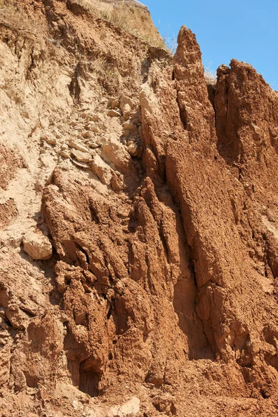 Texture Dry Clay Sea Cliff Sea Coast High Hills Beautiful — Stock Photo, Image