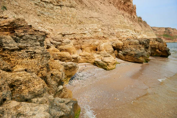 Hermoso Paisaje Marino Primer Plano Piedra Playa Costa Del Mar — Foto de Stock